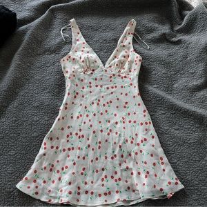 Zara cream and red cherry dress in size XS
